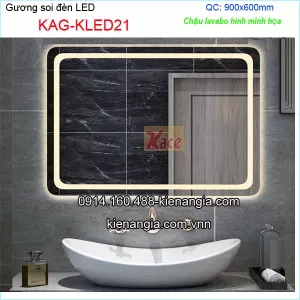 Gương soi đèn Led chữ nhật 90x60-KAG-KLED21