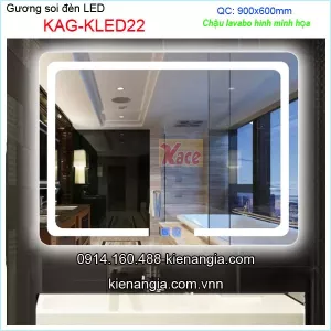 Gương soi đèn Led chữ nhật  KAG-KLED22