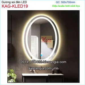Gương soi đèn Led oval 500x700-KAG-KLED19