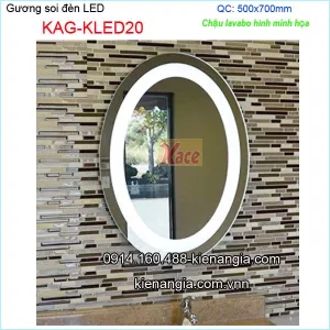 Gương soi đèn Led oval 50x70-KAG-KLED20