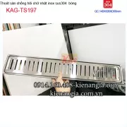 Phễu thoát sàn chữ nhật ống lệch inox bóng 10x60 cm D60 KAG-TSD197