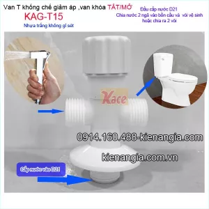 Van T,van chia nước bồn cầu bằng nhựa KAG-T15