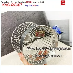 Cầu chặn rác Inox 304  ống D180 lưới thấp KAG-QC407