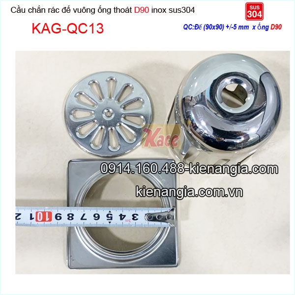 KAG-QC13-Cau-chan-rac-khong-gi-ser-de-vuong-inox-304-90x90xD90-KAG-QC13-qui-cach-ong