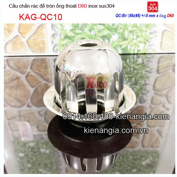 Quả cầu chắn rác inox 304 đế tròn O60 KAG-QC10