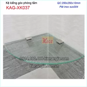 Kệ kiếng góc phòng tắm pát inox 304 KAG-XK037