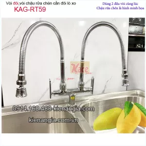 Vòi đôi rửa chén lò xo đa năng KAG-RT59A
