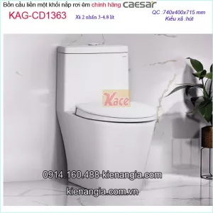 Bồn cầu liền 1 khối Caesar chính hãng Caesar-CD1363