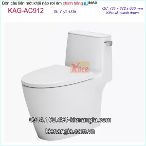 Bồn cầu 1 khối cao cấp tay GẠT INAX chính hãng KAGAC912VN