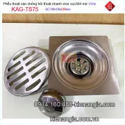 Thoát sàn inox 304 12x12xD60 Viva KAG-TS75