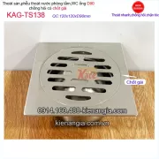 Thoát sàn chống hôi nắp có chốt gài 120x120xD90 INOX 304 mờ KAG-TS138