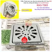 Thoát sàn inox chống hôi sus 304 120x120 D90 KAG-TS63