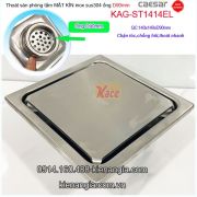 Phễu thu sàn 140x140 d90 mặt kín  Caesar KAG-ST1414EL