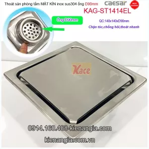 Phễu thu sàn 140x140 d90 mặt kín  Caesar KAG-ST1414EL
