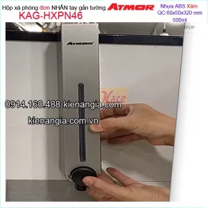 Hộp xà phòng nhấn tay 500ml xám ATMOR KAG-HXPN46