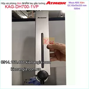 Hộp xà phòng nhấn 500ml bằng nhựa màu xám ATMOR DH700-1VP