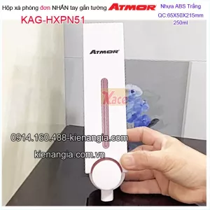 Hộp xà phòng đơn 250ml bằng nhựa nhấn tay màu trắng ATMOR  KAG-HXPN51