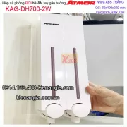 Hộp xà phòng nhấn đôi 500nl x2 bằng nhựa trắng ATMOR DH700-2W