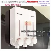 Hộp xà phòng  3 ngăn 250ml x3  nhấn tay màu trắng ATMOR KAG-HXPN53