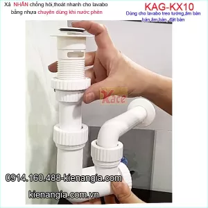 Xả nhấn lavabo bằng nhựa cho nước phèn KAG-KX10 nhưa 100% không lo gỉ séc