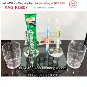 Kệ ly đôi, kệ bàn chải đặt bàn,treo tường  KAG-KLB07