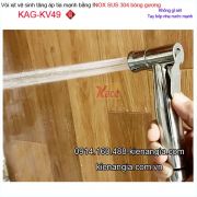 Vòi xịt vệ sinh inox bóng sus304 nước mạnh KAG-KV49