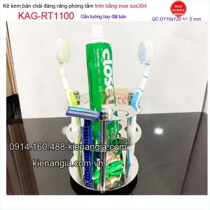 Kệ tròn kem bàn chải inox sus304 KAG-RT1100