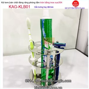 Kệ bàn chải tròn treo tường Inox KAG-KLB01