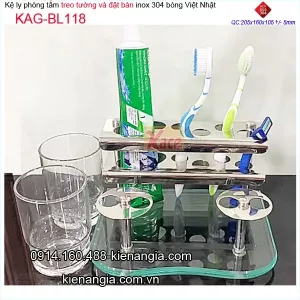 Kệ ly đôi đặt bàn inox 304 Việt Nhật cao cấp KAG-BL118