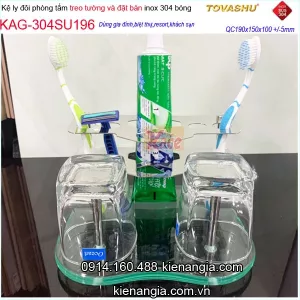 Kệ ly bàn chải đặt bàn Tovashu KAG-304SU196