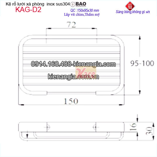 KAG-D2-Ke-ro-luoi-xa-phong-inox-BAO-inox-sus304-bong-resort-biet-thu-KAG-D2-kich-thuoc