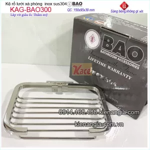 Rổ lưới xà phòng cao cấp INOX BẢO SUS304 bóng KAG-BAO300
