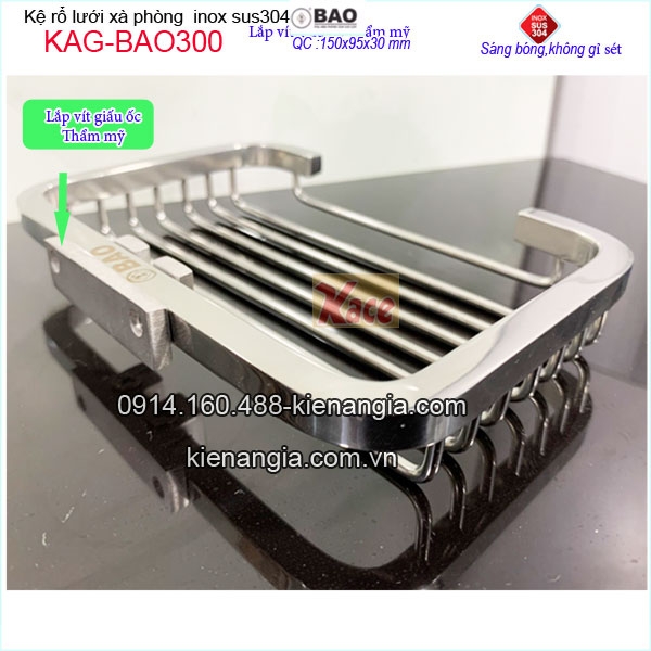 KAG-BAO300-Ke-ro-luoi-xa-phong-inox-BAO-inox-sus304-bong-khong-gi-set-KAG-BAO300-lap-dat