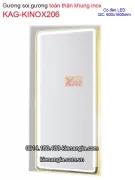 Gương soi toàn thân khung inox chữ nhật  đèn LED 60X160 cm KAG-KINOX206
