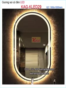 Gương soi  oval toàn thân đèn LED 50x100 cm KAG-KLED29
