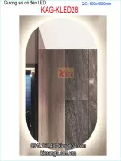 Gương soi bầu dục toàn thân đèn LED 50x100 cm KAG-KLED28