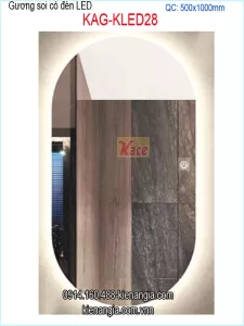 Gương soi bầu dục toàn thân đèn LED 50x100 cm KAG-KLED28