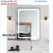 Gương soi đèn Led chữ nhật  phòng tắm,phòng ngủ 50x70 KAG-KLED32