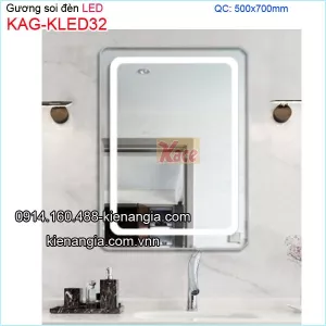 Gương soi đèn Led chữ nhật  phòng tắm,phòng ngủ 50x70 KAG-KLED32
