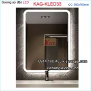 Gương soi đèn Led chữ nhật  phòng tắm,phòng ngủ 50x70 KAG-KLED33