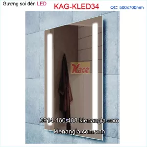 Gương soi đèn Led chữ nhật  phòng tắm,phòng ngủ 50x70 KAG-KLED34