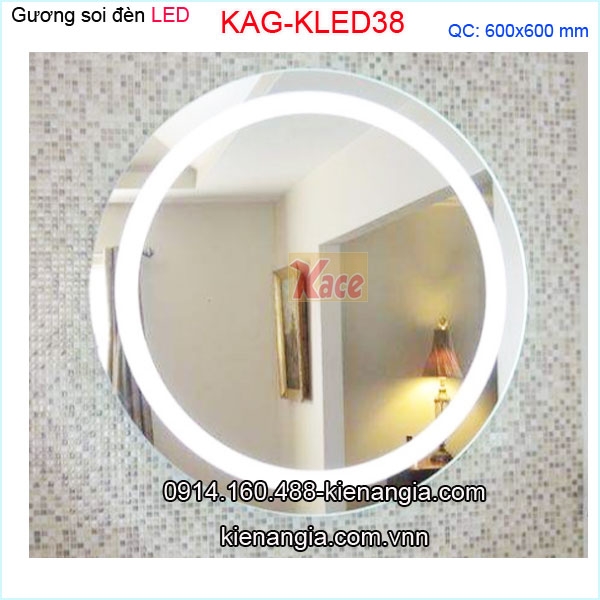 Gương soi tròn đèn LED 60cm KAG-KLED38