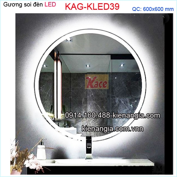 Gương soi tròn đèn LED 60cm KLED39