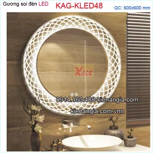 Gương soi tròn đèn LED 60cm KLED48