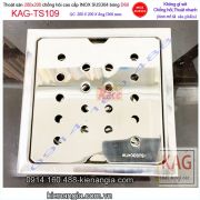 Thoát sàn vuông  cao cấp inox sus304 bóng 200X200xD60 KAG-TS109