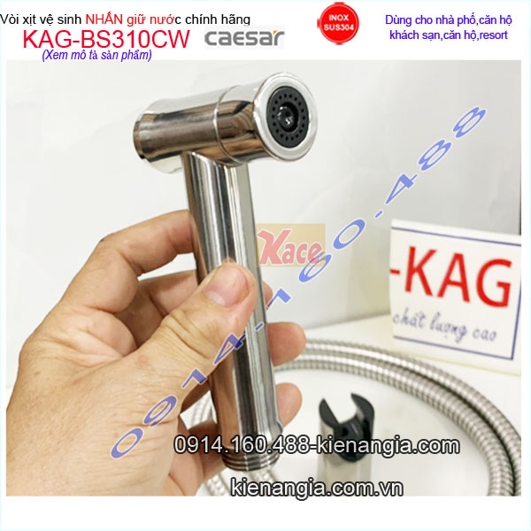 KAG-BS310CW-voi-xit-ve-sinh-can-ho-dau-Nhan-giu-nuoc-inox-sus304-chinh-hang-Caesar-KAG-BS310CW