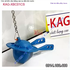 Cóc xả cầu gạt bằng cao su dẻo kín nước,dây inox sus304 không gỉ sét KAG-XBC01CS