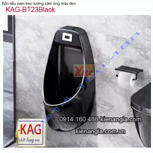 Bồn tiểu nam treo tường màu đen cảm ứng KAG-BTN23Black bao gồm xả cảm ứng
