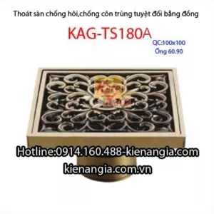 Thoát sàn chống côn trùng đồng  100x100 mm KAG-TS180A