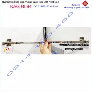 Thanh treo khăn đơn vuông  inox sus304 Việt Nhật KAG-BL94